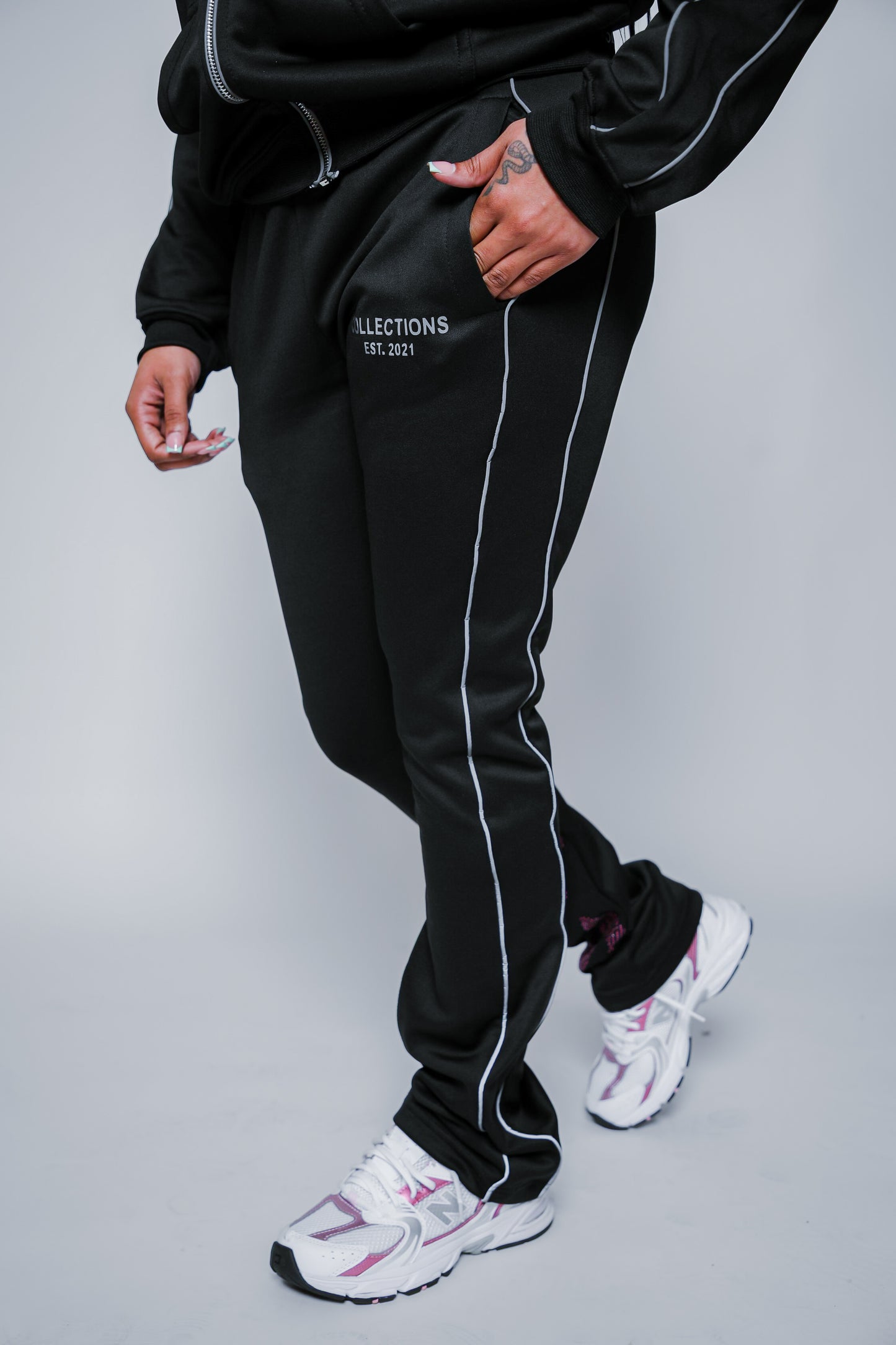 Just Love Pink Rhinestones Stacked tracksuit