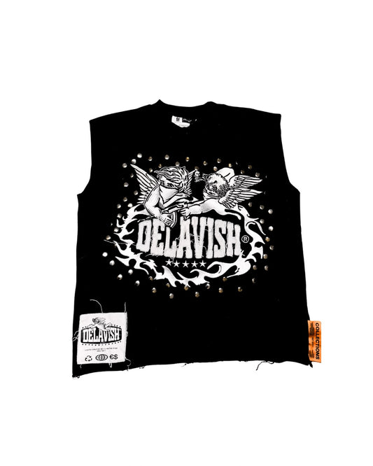 Delavish® Angel of War Studded Muscle Tee