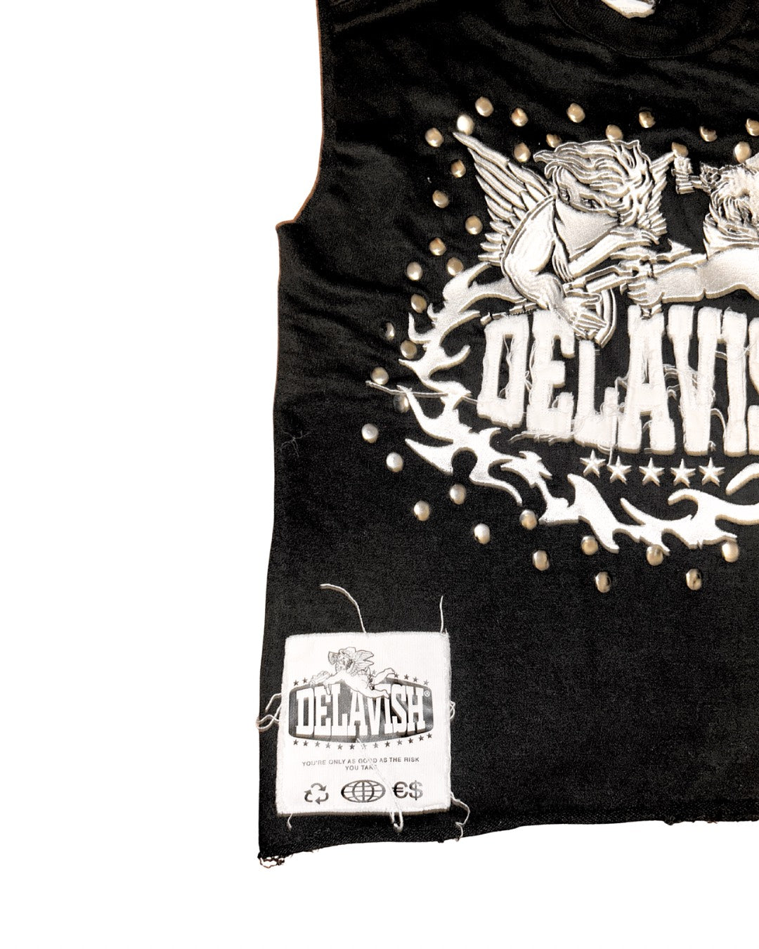 Delavish® Angel of War Studded Muscle Tee