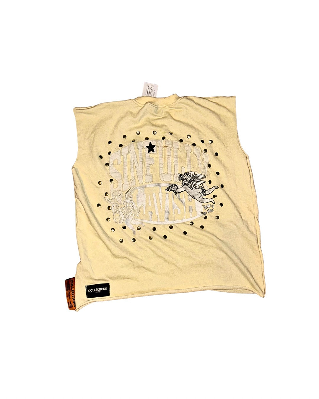 Delavish® Angel of War Studded Muscle Tee (Cream)