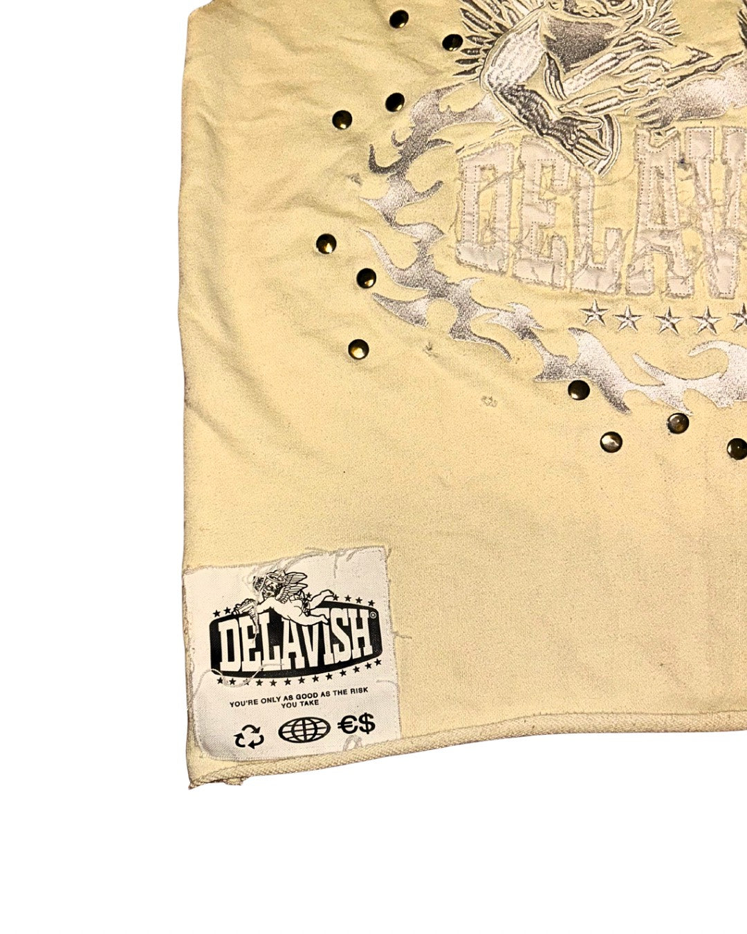 Delavish® Angel of War Studded Muscle Tee (Cream)